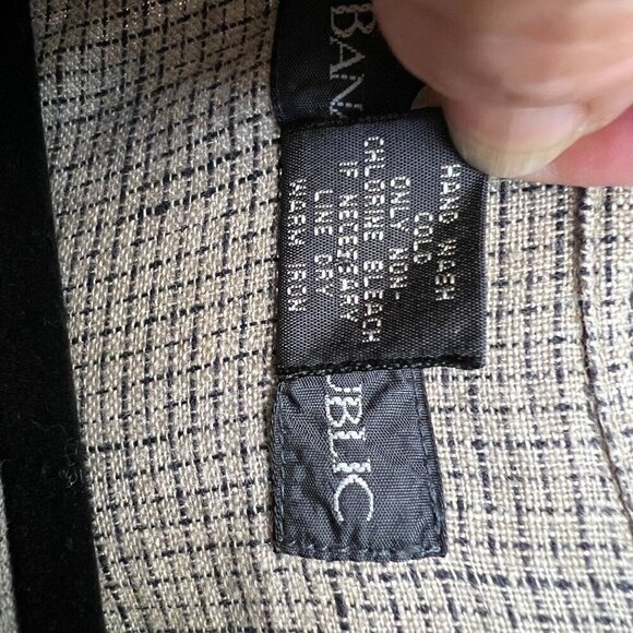 Banana Republic 100% Linen Button Down Shirt Windowbox Check Slim Fit Size Large - Picture 9 of 9